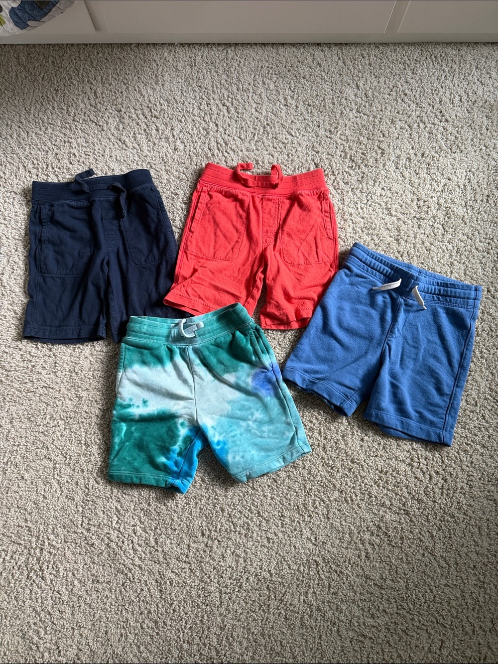 Gap/ Old Navy Kids Cotton Drawstring Shorts - Navy, Red, Blue, Tie-Dye Green